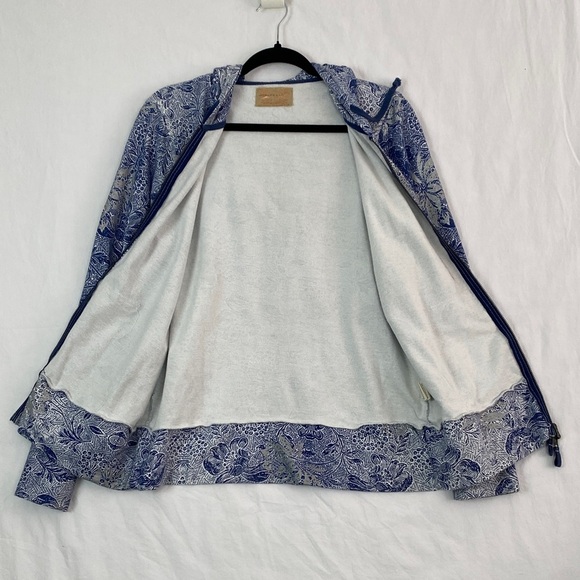 Buffalo David Bitton Full Zip Hoodie Blue and White Patterned Size Large - Picture 7 of 11